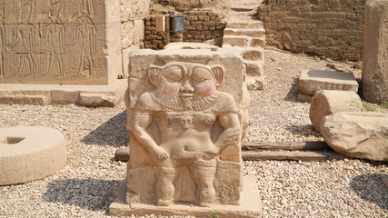 Dendera temple or Temple of Hathor. Egypt. Dendera, Denderah, is a small town in Egypt. Dendera Temple complex, one of the best-preserved temple sites from ancient Upper Egypt. © merlin74