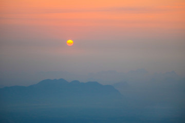 sunset in the mountains