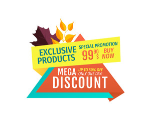 Exclusive Offer Mega Discount Vector Illustration