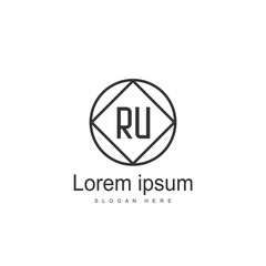 Initial RU Logo Template. Minimalist letter logo design