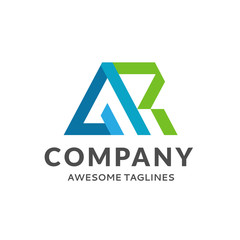 creative initial letter AR logo vector, letter A and R logo design
