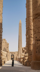 Karnak Temple in Luxor, Egypt. The Karnak Temple Complex, commonly known as Karnak, comprises a...