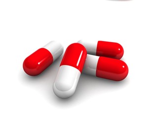 pills isolated on white background