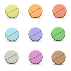 Fototapeta premium pills on white background