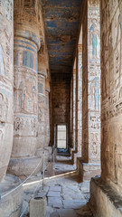 Temple of Medinet Habu. Egypt, Luxor. The Mortuary Temple of Ramesses III at Medinet Habu is an important New Kingdom period structure in the West Bank of Luxor in Egypt.