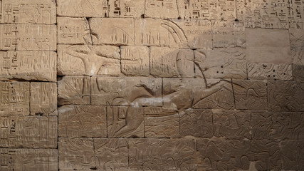 Temple of Medinet Habu. Egypt, Luxor. The Mortuary Temple of Ramesses III at Medinet Habu is an...