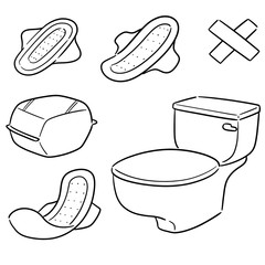 vector set of sanitary napkin