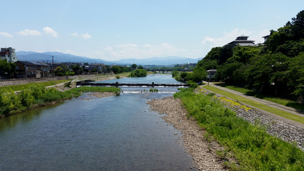 Fototapeta premium River Running through a Town