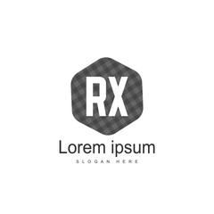 Initial RX Logo Template. Minimalist letter logo design