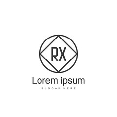 Initial RX Logo Template. Minimalist letter logo design
