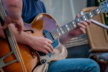 Jazz guitar busker