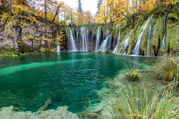 Waterfalls in Plitvice Lakes Croatia