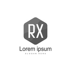 Initial RX Logo Template. Minimalist letter logo design