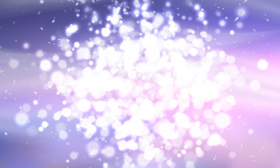 A cluster of glowing lights of different sizes. Blurred lights. The city lights at night. On blue background. Vector