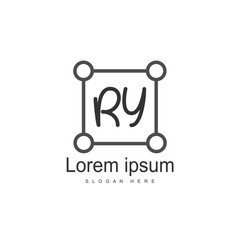 Initial RY Logo Template. Minimalist letter logo design