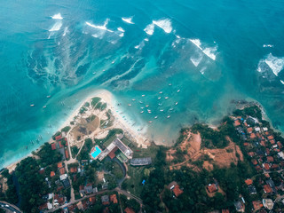 Weligama beach, Sri Lanka, aerial view, Indian ocean
