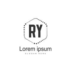 Initial RY Logo Template. Minimalist letter logo design