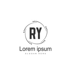 Initial RY Logo Template. Minimalist letter logo design