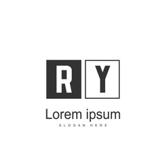 Initial RY Logo Template. Minimalist letter logo design