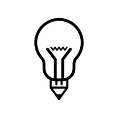 Light bulb and pencil vector drawing