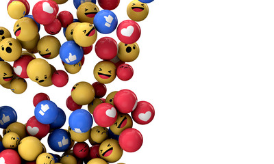 Emoji emoticon character background collection. 3D Rendering