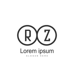Initial RZ Logo Template. Minimalist letter logo design