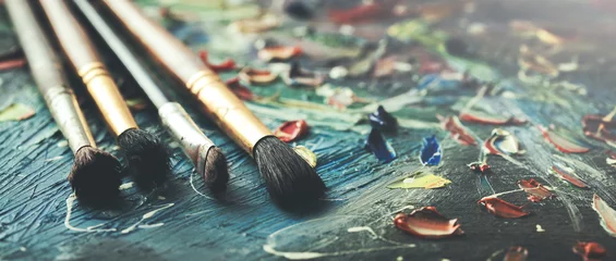 Fotobehang brushes on canvas © ARAMYAN