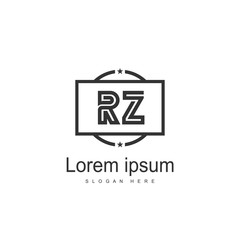 Initial RZ Logo Template. Minimalist letter logo design