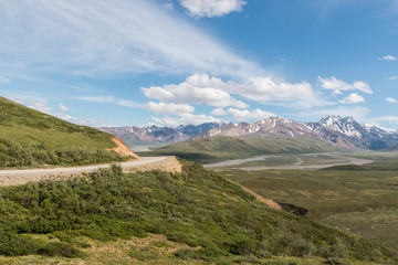 Fototapeta na wymiar Landscape view of Denali National Park in Alaska.
