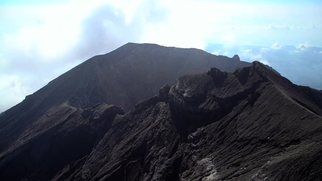 Aerial view Mt Agung Gunung Agung volcano mountain Bali Indonesia Southeast Asia