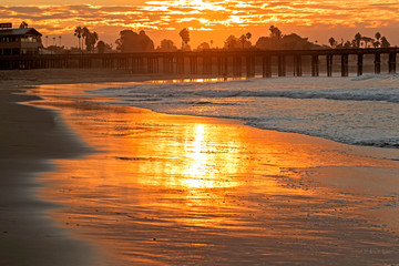 California beach sunrise along the coast