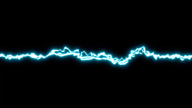 3d rendered looped video of light blue electricity arch discharge with beautiful glare effect on black background