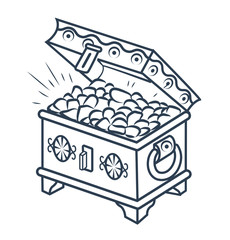 silhouette chest of gold linear style