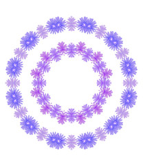 round of purple flowers, design element