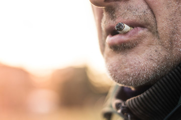 Senior man Smoking 