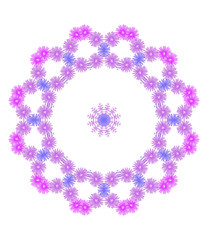 round of purple flowers, design element