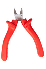 Cutting pliers or nippers tool isolated on white background