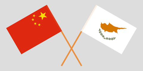 Cyprus and China. The Cyprian and Chinese flags. Official proportion. Correct colors. Vector