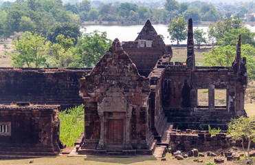 Naklejka premium Vat Pou Khmer temple ruins Champasak Laos