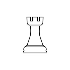 Castle line chess icon. Vector illustration, flat design.