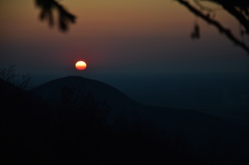 sunset on the Euganean hills