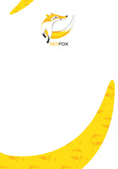 Fototapeta na wymiar Brochure flyer design template with fox logo element on white background.