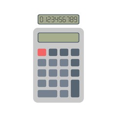 Icon of a simple calculator with a set of digits. Vector Illustration.