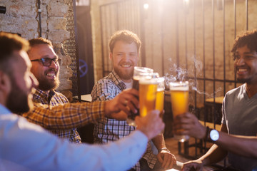 Friends making a toast.