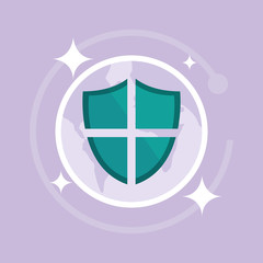 shield broken isolated icon