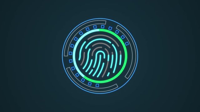 futuristic interface with fingerprint scanner - alpha mask