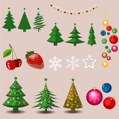 Merry Christmas and New Year. Object of your designs.Vector Illustration EPS10.