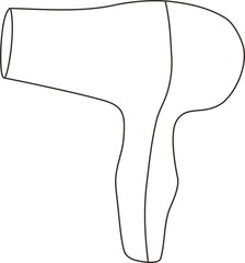 Cartoon image of hair dryer. Coloring page objects. Isolated