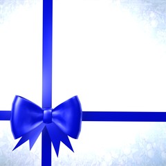 Blue bow on a light background