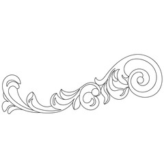 Vintage baroque ornament, corner. Retro pattern antique style acanthus.